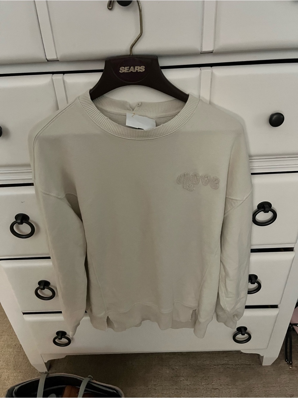 aerie Crewneck Sweatshirt in Light Beige